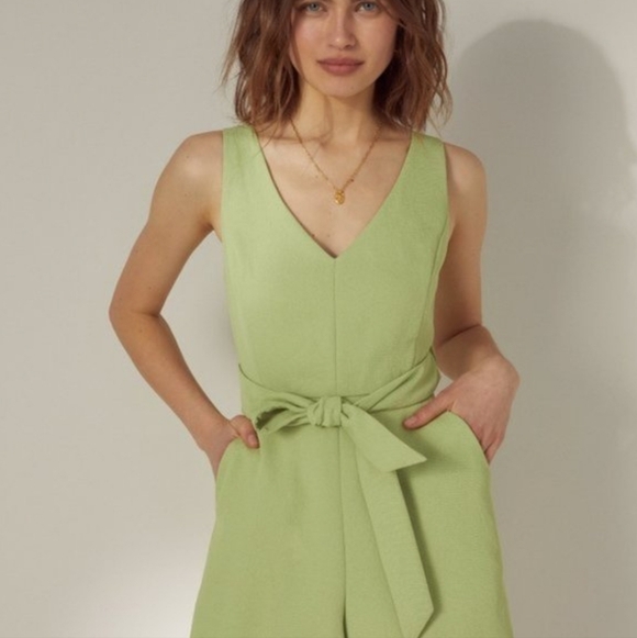 Aritzia Wilfred Aperture Cutout Romper Size 8 Sage Green - Picture 3 of 12